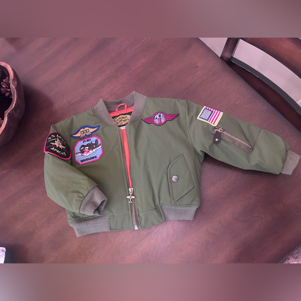 Golden Leathers Youth Air Plane Aviation Aviator Jacket Air Force USA